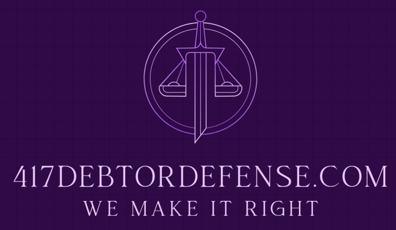 A Logo on Purple background with scales of Justice, the middle of which is actually a sword.  Beneath appears the website URL and the phrase "We Make it Right!"